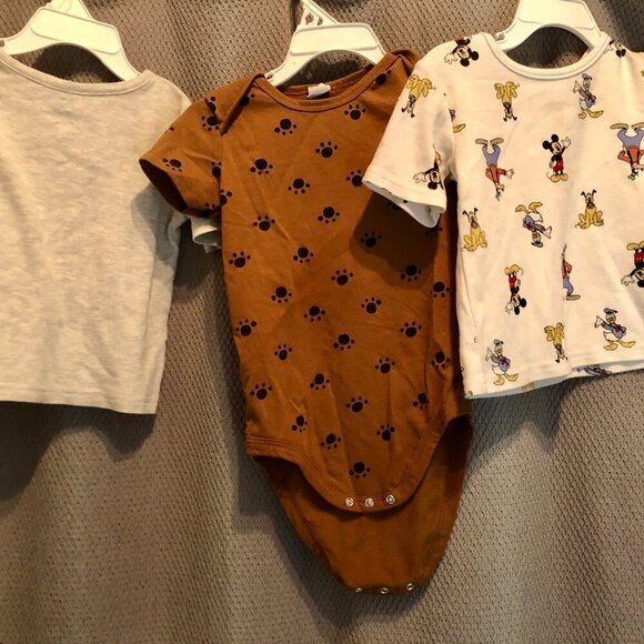 Lot of 3 Disney Baby & PI Baby Mickey & Friends Overall Outfits Set 24M Toddler - Picture 7 of 8